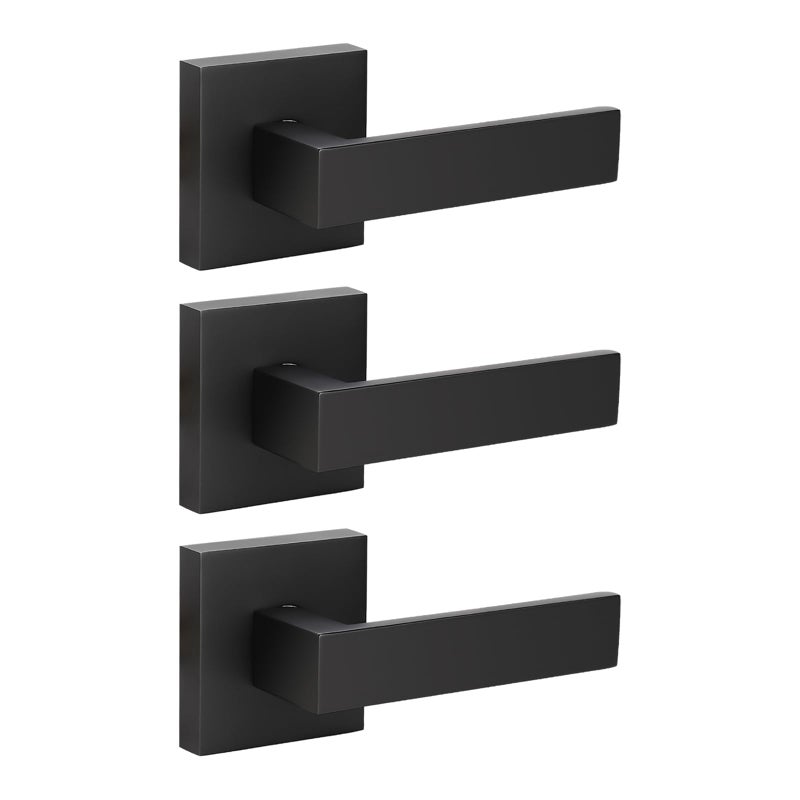 KNOBWELL 3 Pack Single Sided Matte Black Dummy Lever, Dummy Door Handle for Interior Door Use, Right/Left Handing, 0.93 lb One Lever (Only One Side Use) - Image 1